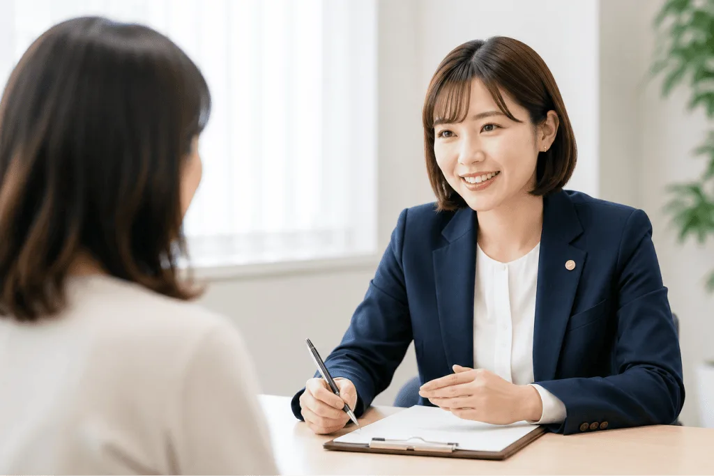 ご依頼者様の話を聞きながら相談に応じる弁護士